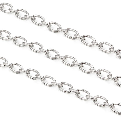 Dull Silver Textured Chunky Chains E698 Heavy Texture Stainless Steel for Jewelry Making Jewelry Findings & Components