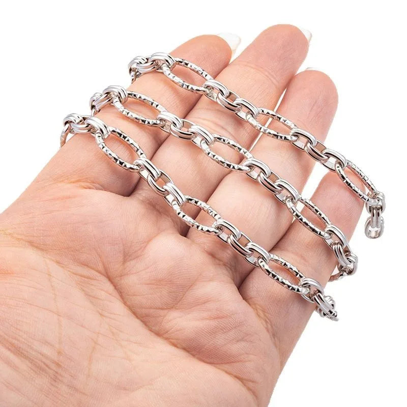 Best Selling E700 Stainless Steel Chunky Chains Heavy Texture Dull Silver for Jewelry Making