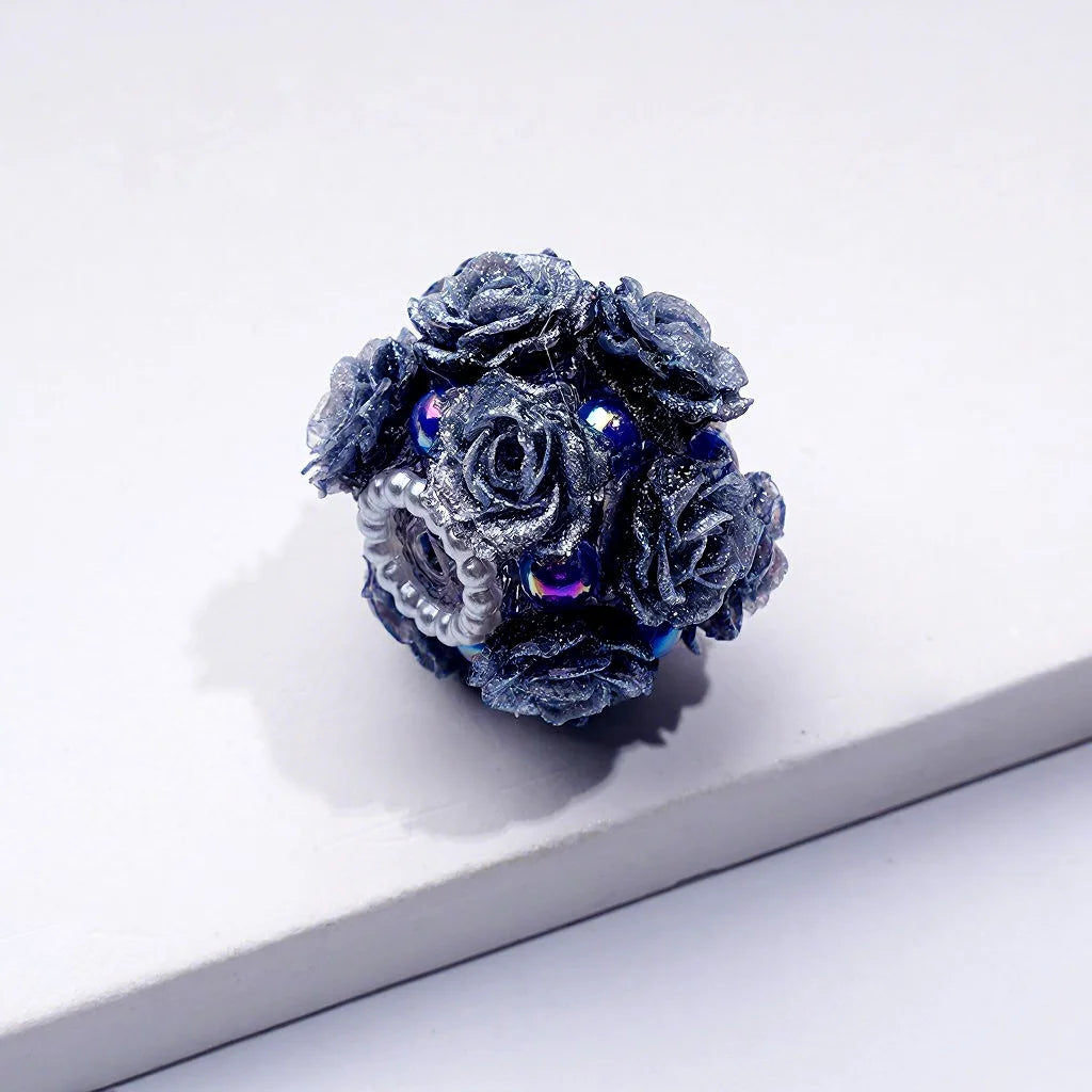 Mini Rose Flower Cute Pearls Round Beads 3D Simulation Ceramic Polymer Loose Beads for DIY Jewelry Making