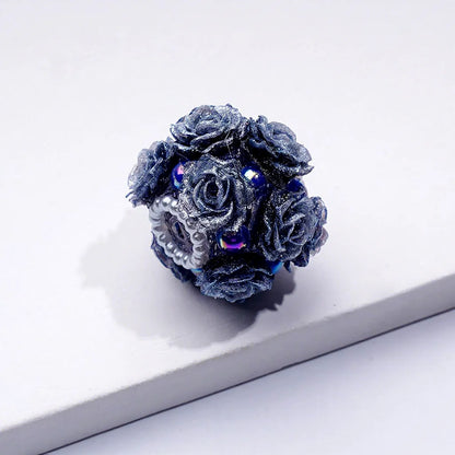 Mini Rose Flower Cute Pearls Round Beads 3D Simulation Ceramic Polymer Loose Beads for DIY Jewelry Making