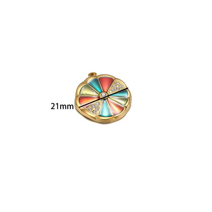 New Trendy Stainless Steel 18k Gold Plated Enamel Butterfly Leaves Flower Charm Pendants for Jewelry Necklace Making Accessories