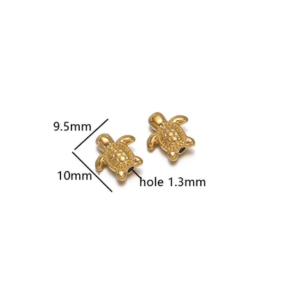 Wholesale 18k Gold Plated Stainless Steel Snail Turtle Starfish Eephant Charm Pendant for DIY Necklace Jewelry Making