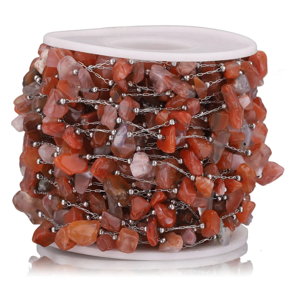 Stainless Steel Natural Stone Handmade Irregular Quartz Chains for Permanent Jewelry Accessories