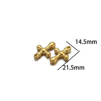 New Arrival Stainless Steel 18k PVD Gold Plated Cross Charm Pendant for Women Jewelry Necklace Making