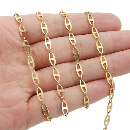 B3271 4mm 18k Gold Filled Chain Stainless Steel Chain Pig Nose Chain for Making