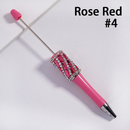 Ballpoint Pens with Oblique-Stripe and Rectangular Rhinestone Chains Plastic Material Multi-Color for Welcome Gifts