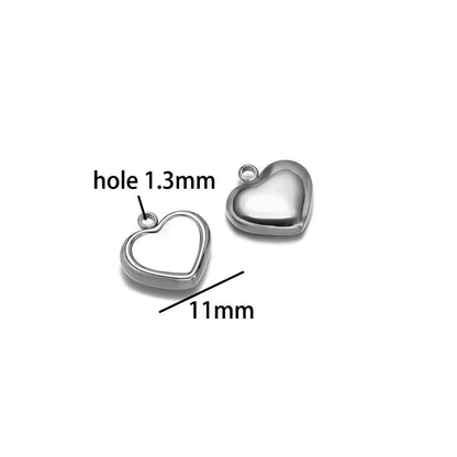 Enamel Heart Pendant 18k Gold Plated Stainless Steel square Oval Round Charm Pendant for Women Jewelry Making Accessories