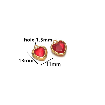 Fashion Stainless Steel 18k Pvd Gold Plated Heart Shaped Charms Pendant for DIY Jewelry Necklace Making