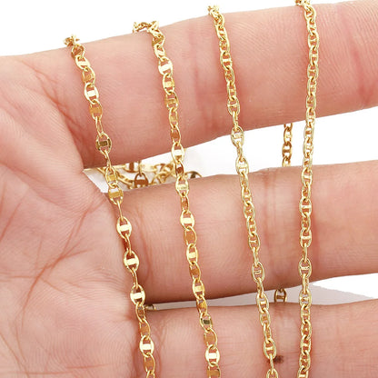 B4584 18k Gold Plated Chain Vacuum Stainless Steel Chain Pig Nose Chain for Jewelry Diy