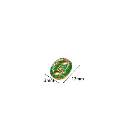 No Tarnish Stainless Steel Gold Plated Pig Nose Colorful Drop Enamel Double Hole Connection Charm Pendant for Necklace Making