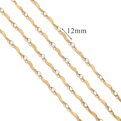 A2913 Fashion 18k Gold Plated Stainless Steel Chain Silver Necklace Bracelet Bulk Chain for Jewelry Diy Making