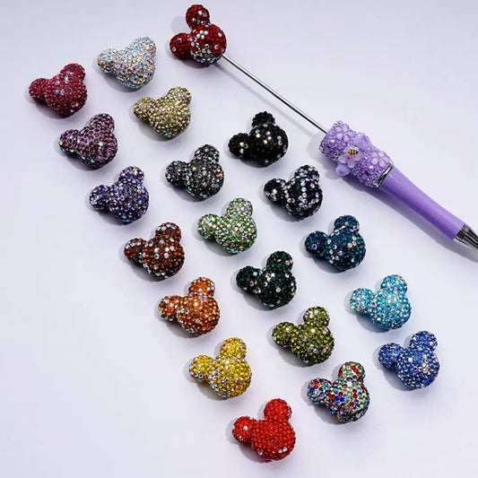 Multi-Color Rhinestone  Clay Beads for Handmade Keychain & Phone Chain Supplies