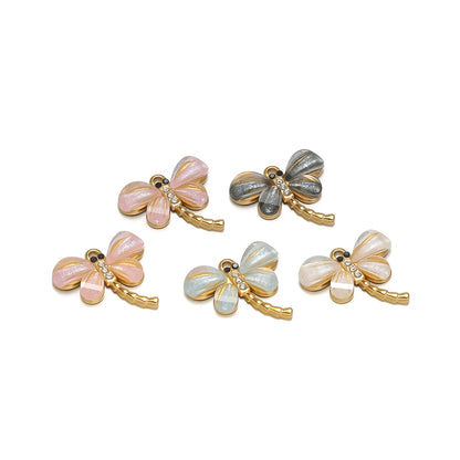 New Arrival Stainless Steel 18k Gold Plated Dragonfly Charm Pendant for Diy Jewelry Making Wholesale Jewelry Supplies