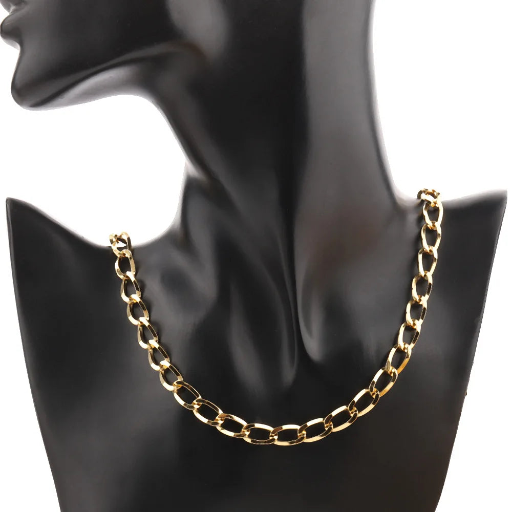 D142 Fashion Stainless Steel Chain Bulk Link Necklace Bracelet Making with 18k Gold Plated Jewelry Findings