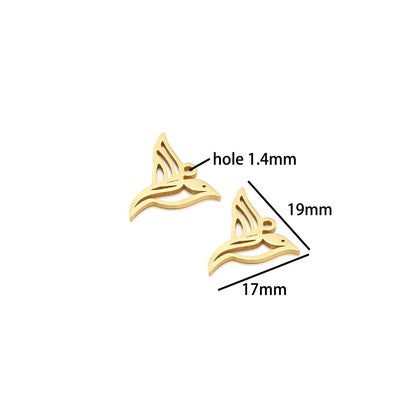 Ocean Series Stainless Steel 18k Gold Plated Starfish Sea Turtle Sea Horse Coconut Tree Charm Pendant for Jewelry Making