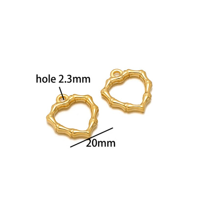 Hot Sale Fashion 18k Gold Plated Stainless Steel Creative Spiral Vortex Heart Square Handbag Charm Pendant for Jewelry Making