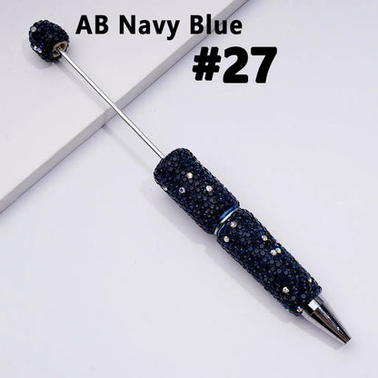 Full Rhinestone Beadable Clay Ballpoint Pens - DIY Beaded Plastic Pen for School Office Gift