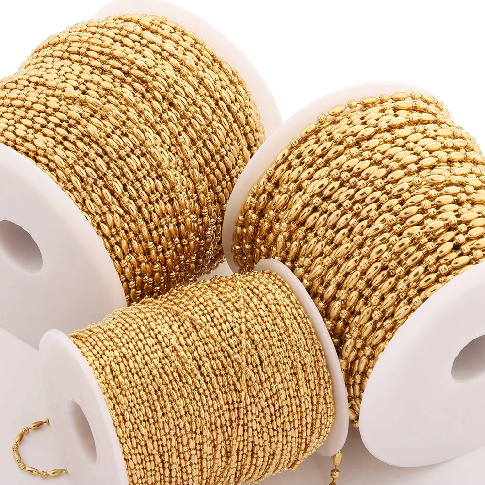 D562 Fashion Stainless Steel Chain Necklace Bracelet Making Bead Roll Bulk Chain for Jewelry Diy Making