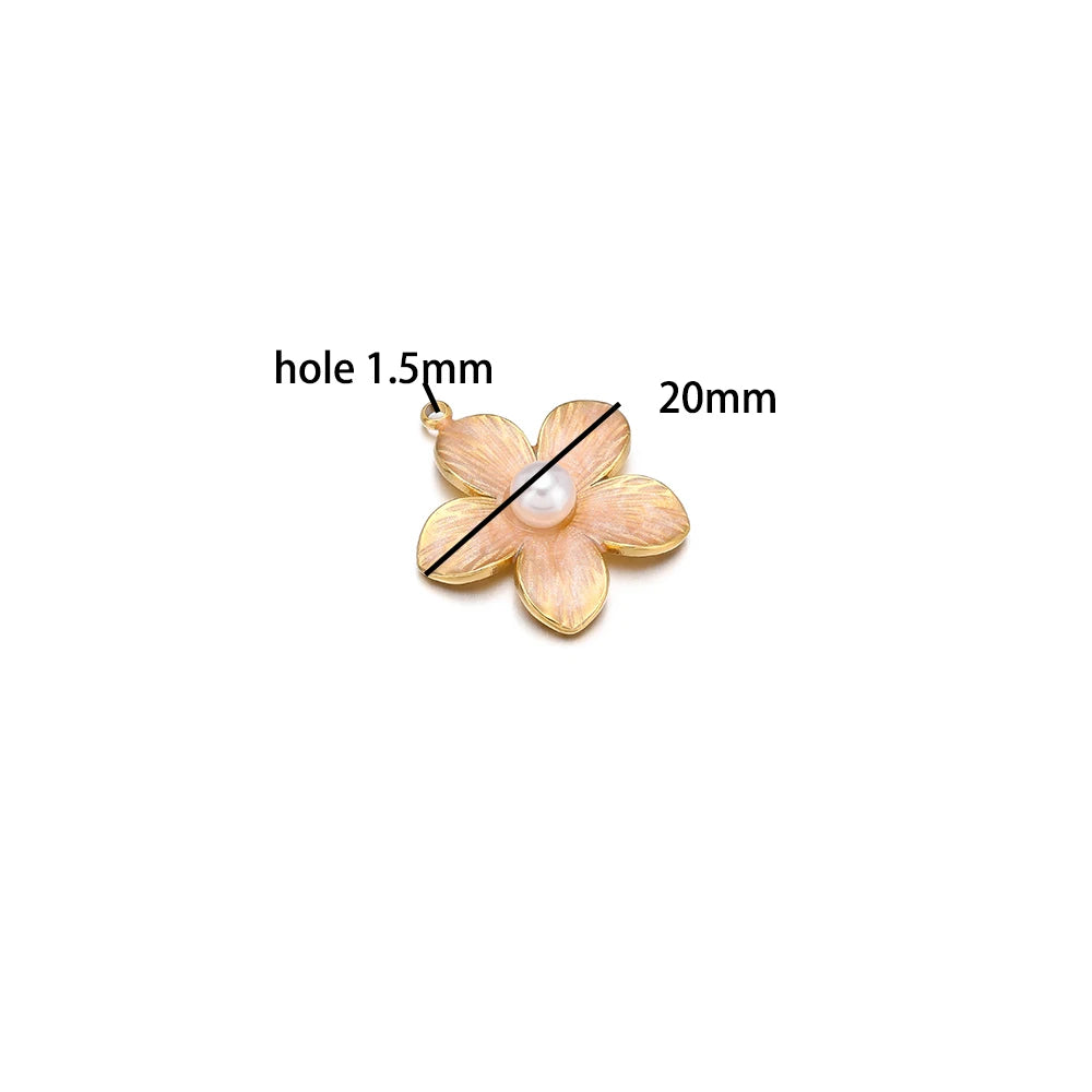 Wholesale DIY Jewelry Finding Stainless Steel 18k Gold Plated Multi Colore Flower Charm Pendants for  Jewelry Necklace Making