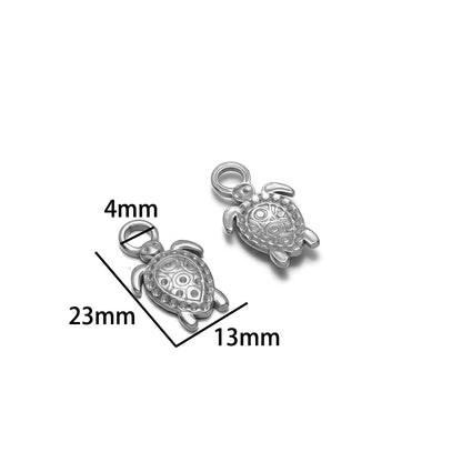 18k Gold Plated Stainless Steel Embossed Heart Water Drop Round Leaf Charm Pendant for DIY Jewelry Making Jewelry Findings