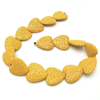 Wholesale Heart Shaped Multi Colors Pink Red Volcanic Rock Lava Stone Beads for Jewelry Making 20mm