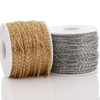 A2590 Fashion 18k Gold Stainless Steel Chain Bulk Link Necklace Bracelet Chain Jewelry Making Diy Wholesale