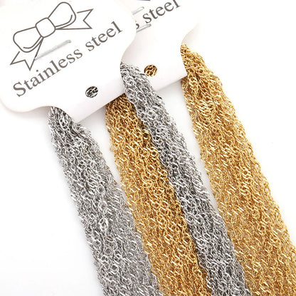 B4357 No Tarnished Gold Plated Stainless Steel Thin Chain Finished Necklace Chain for Making