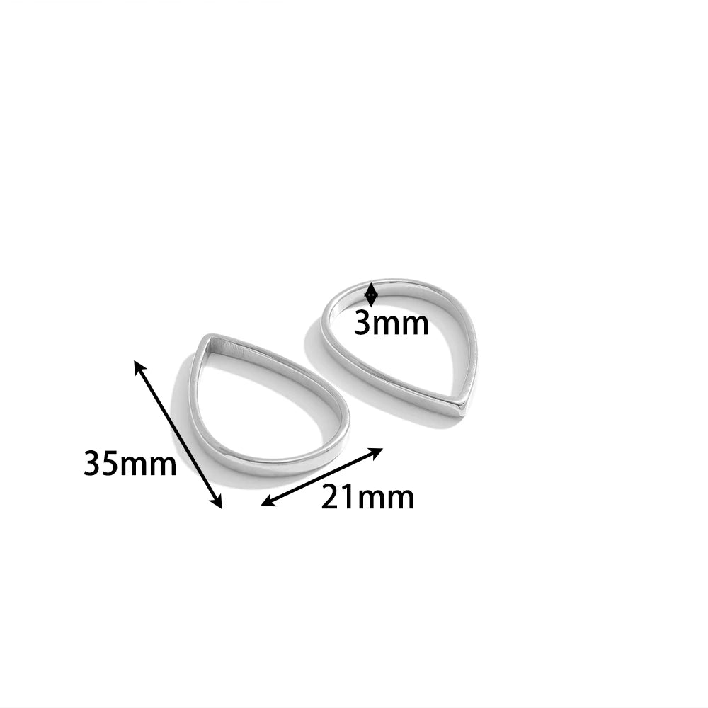 Geometric 18K  Gold Plated Stainless Steel Charm Oval Heart Square Charm Pendant for Jewelry Necklace Earring Making Accessories