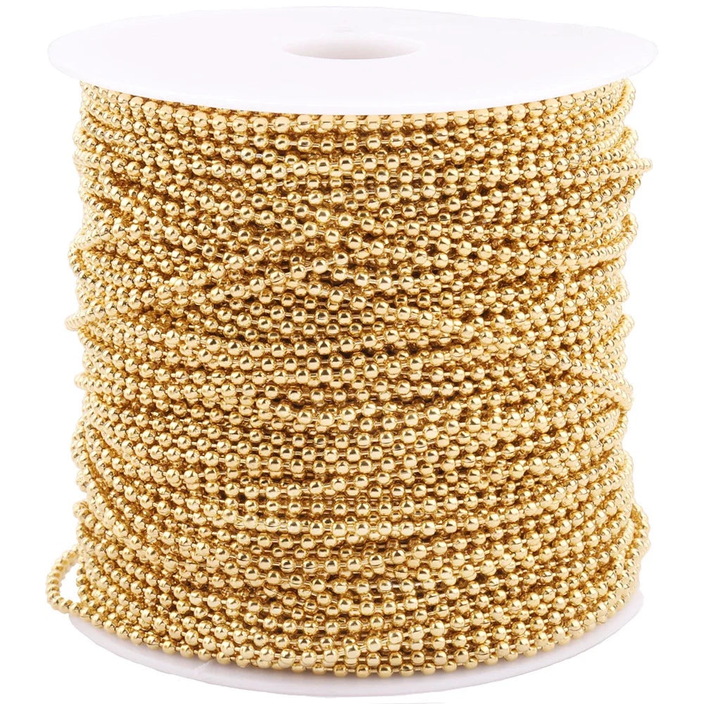 B2076 Multi Size Gold Ball Beads Chain Necklace Stainless Steel Chain Jewelry Chain