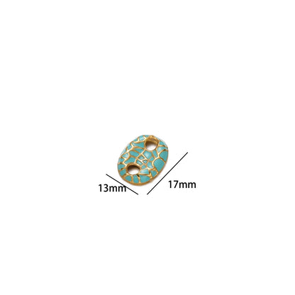 No Tarnish Stainless Steel Gold Plated Pig Nose Colorful Drop Enamel Double Hole Connection Charm Pendant for Necklace Making