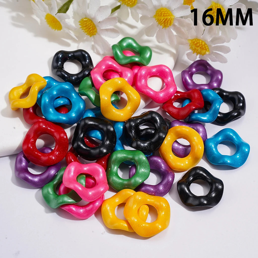 16MM Colorful Wave-shaped Interlocking Beads Stringing Jewelry Accessory for DIY Making Stringing Pen
