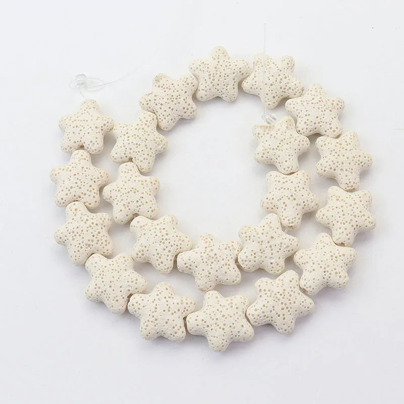 Wholesale Good Quality Many Colors Pink Blue Green Star Shape Volcanic Rock Lava Stone Beads for Jewelry Making 23mm