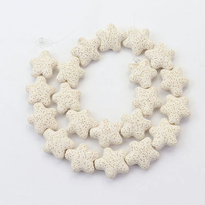 Wholesale Good Quality Many Colors Pink Blue Green Star Shape Volcanic Rock Lava Stone Beads for Jewelry Making 23mm