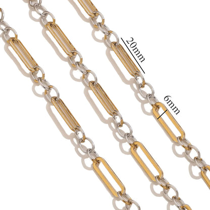 D245 High Quality Unique Two Colors Chain Silver Gold Plated Bulk Necklace Bracelet Making Link Chain Wholesale