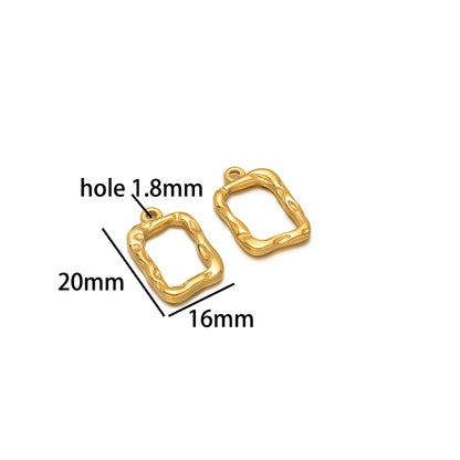 Hot Sale Fashion 18k Gold Plated Stainless Steel Creative Spiral Vortex Heart Square Handbag Charm Pendant for Jewelry Making