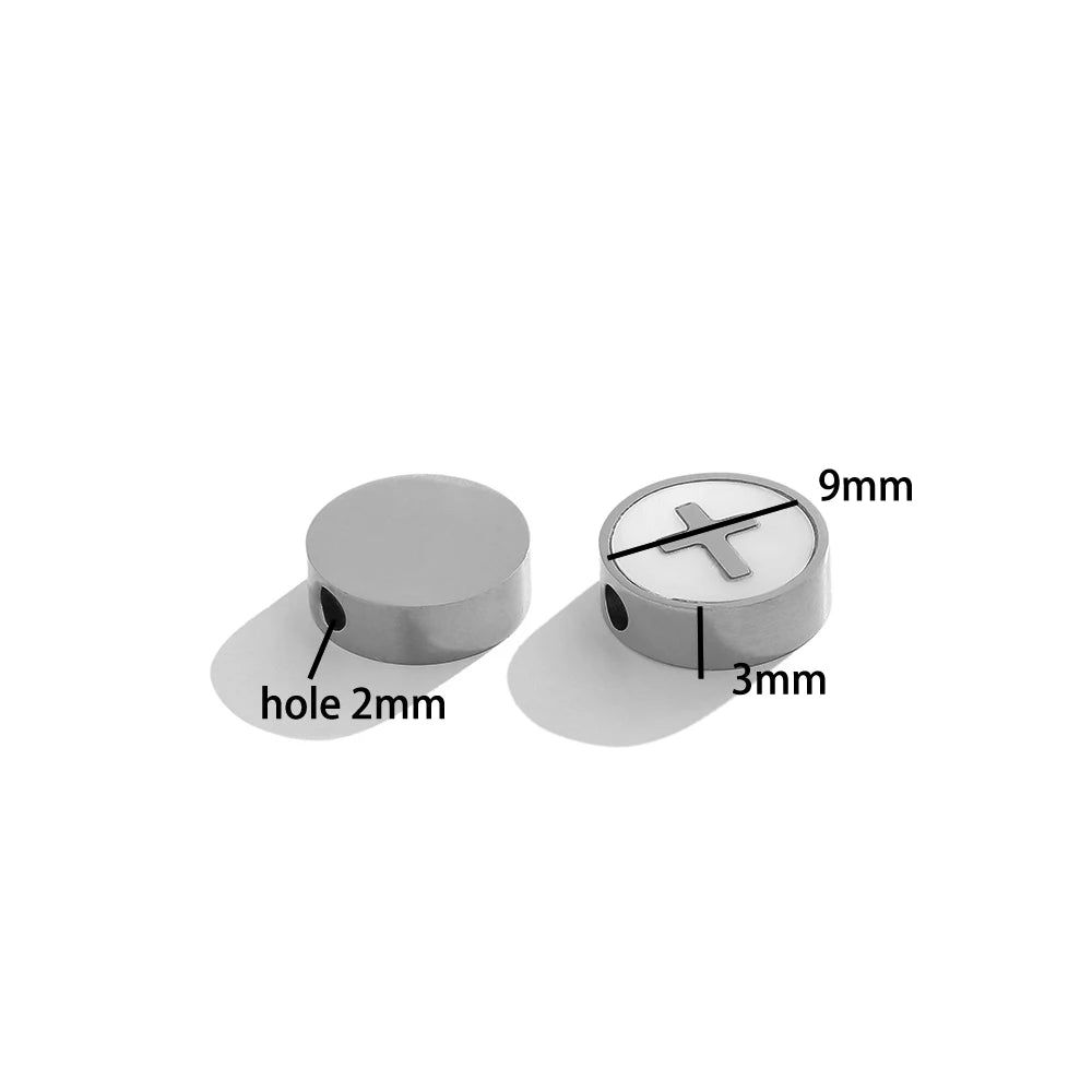 High Quality 18k Gold Plated Stainless Steel 9mm Round Enamel Bead Charms Pendant for Women Jewelry Necklace Earrings Making