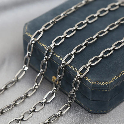 B4750 Paper Clip Chain 18k Gold Plated Stainless Steel Chain Waterproof Chain for Jewelry Diy