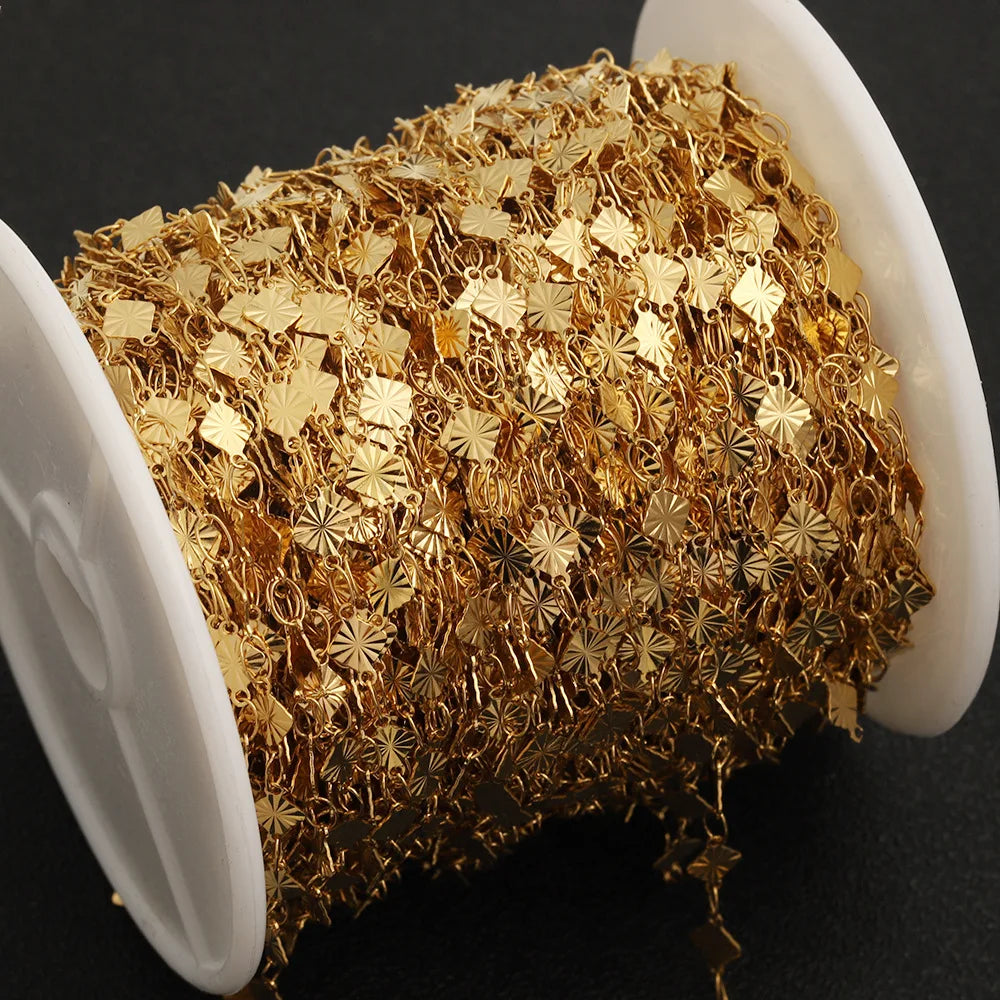 D1012 Amazing Hot Flower Stainless Steel Chain 18k Pvd Gold Plated Waterproof Chain for Necklace Bracelet Making