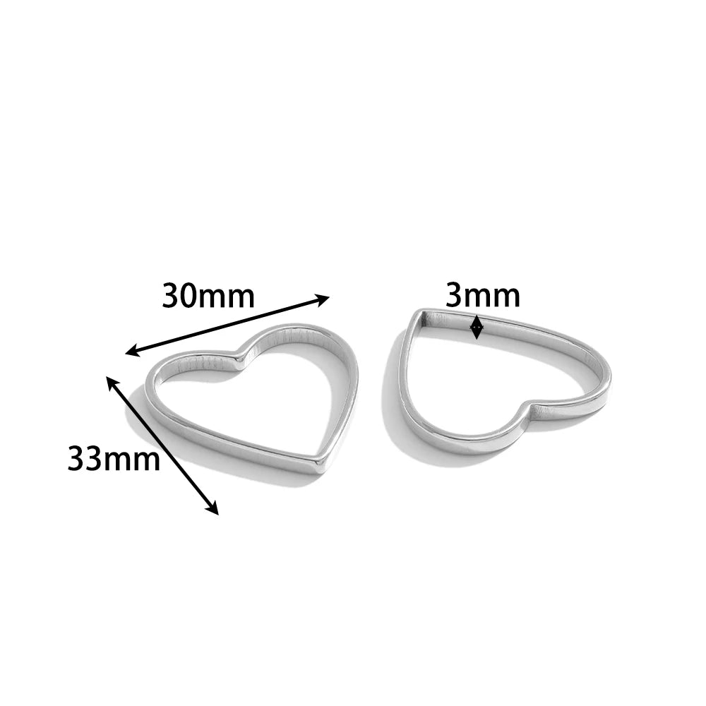 Geometric 18K  Gold Plated Stainless Steel Charm Oval Heart Square Charm Pendant for Jewelry Necklace Earring Making Accessories