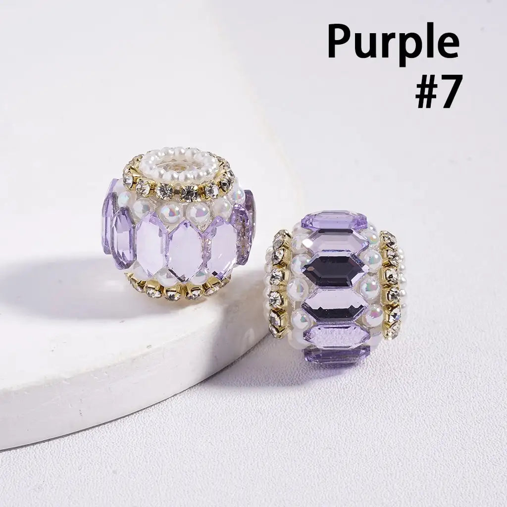 Round Acrylic Plastic Lucite Rhinestone Beads with White Pearl Clear Chains for Pen Keychain Making