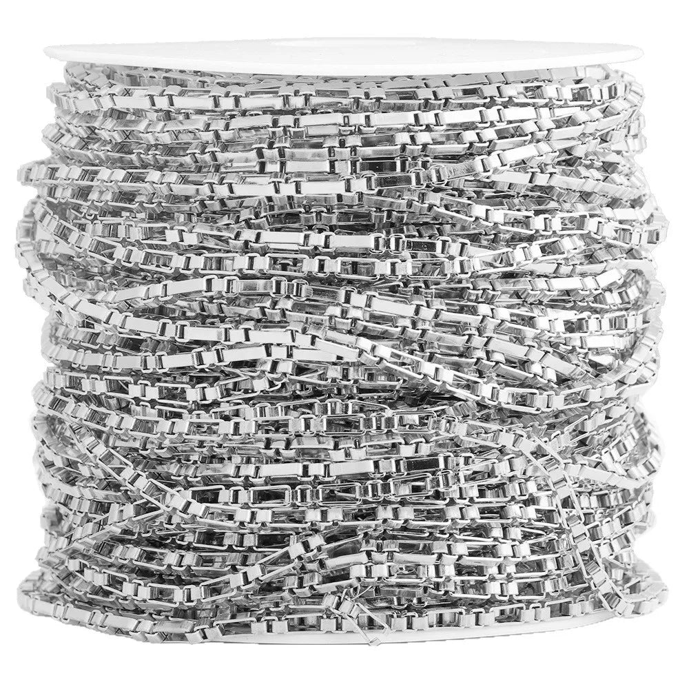 D404 High Quality 18k Gold Plated Figaro 3+1 Necklace Bracelet Chain Bulk Roll Stainless Steel Jewelry Chain Wholesale