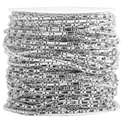 D404 High Quality 18k Gold Plated Figaro 3+1 Necklace Bracelet Chain Bulk Roll Stainless Steel Jewelry Chain Wholesale