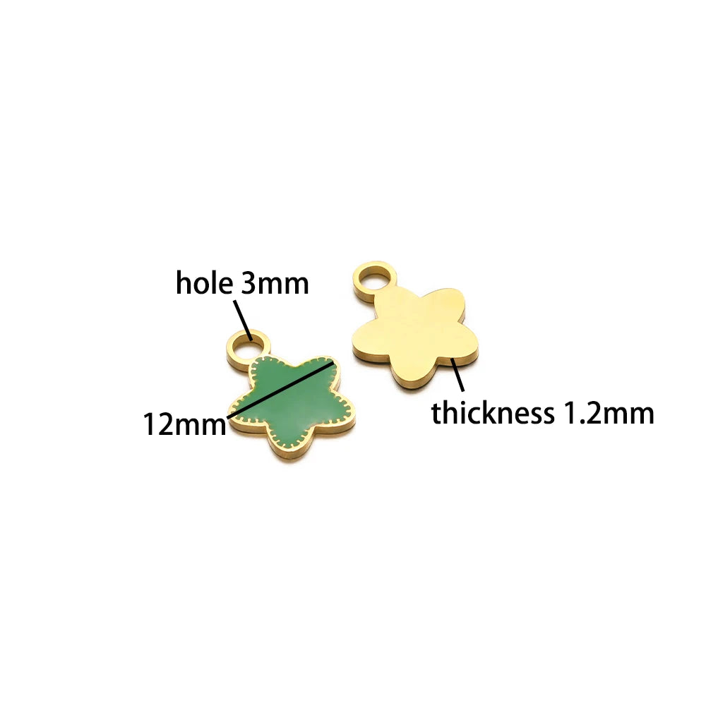 Cute Stainless Steel 18K Gold Plated Enamel Banana Cherry Butterfly Watermelon Charm Pendant for Jewelry Earring Necklace Making