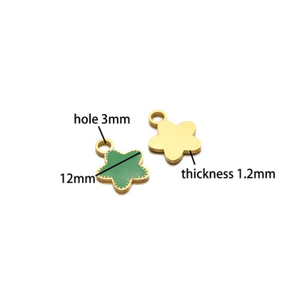 Cute Stainless Steel 18K Gold Plated Enamel Banana Cherry Butterfly Watermelon Charm Pendant for Jewelry Earring Necklace Making