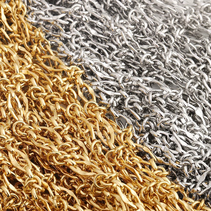 D610 Bulk 18K PVD Gold Stainless Steel Chunky Knotted Handmade Chain for Men's Necklace Bracelet DIY Jewelry Accessories