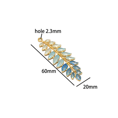 Fashion Stainless Steel 18k Gold Plated Multi Colorful Enamel Leaf Charms Pendant for Jewelry Daily Necklace Earring Making