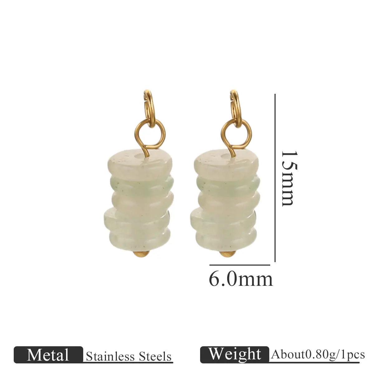 New Style Fashion Stainless Steel Gold Plated Tiger's Eye Stone Beads Charm Pendant for Earring Jewelry Making Accessories
