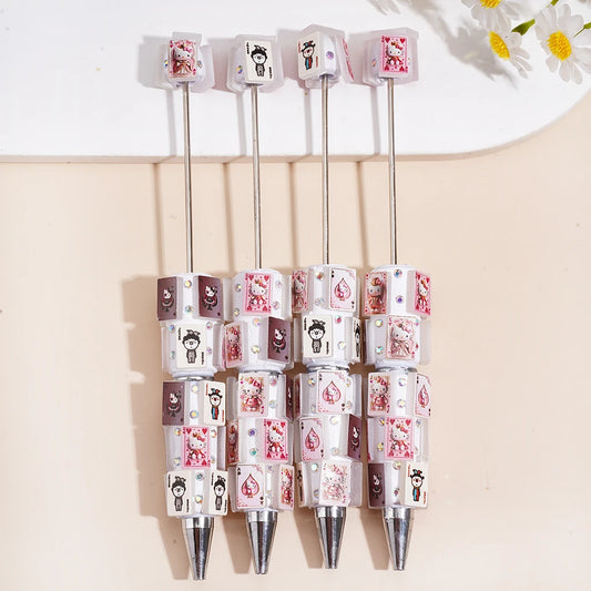 Creative Poker Cat Diamond Design Plastic Promotional Pen for Welcome Gifts