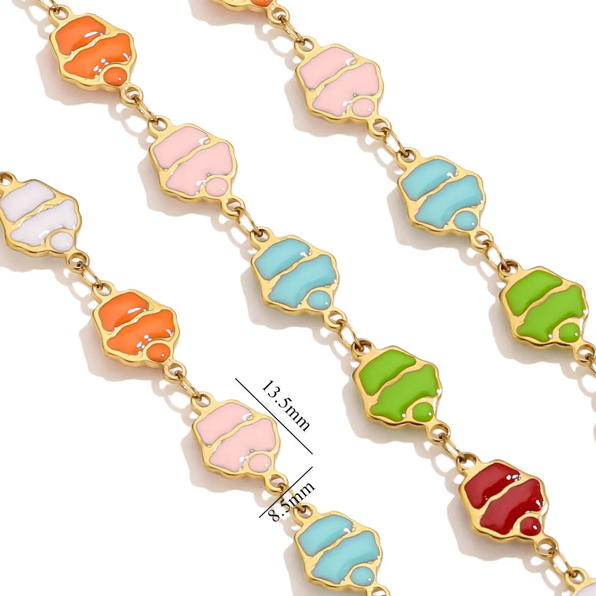 D829 Stainless Steel Ocean Series Enamel Roll Chains Starfish Octopus Fish Connector Chains DIY for Bracelet Necklace Making