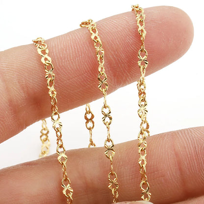 D513 High Quality Vacuum Plating 18k Gold Stainless Steel Chain Bulk Roll Chain for Necklace Bracelet Making